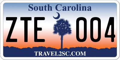 SC license plate ZTE004