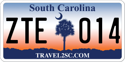 SC license plate ZTE014