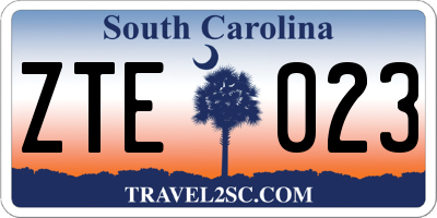 SC license plate ZTE023