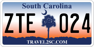 SC license plate ZTE024