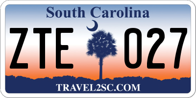 SC license plate ZTE027