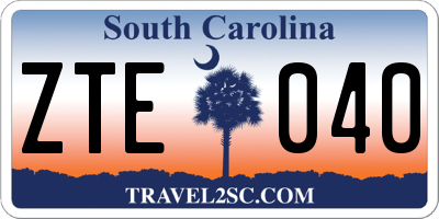 SC license plate ZTE040
