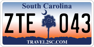 SC license plate ZTE043