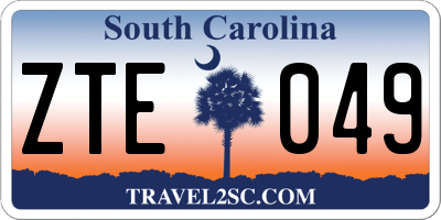 SC license plate ZTE049