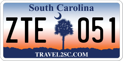 SC license plate ZTE051