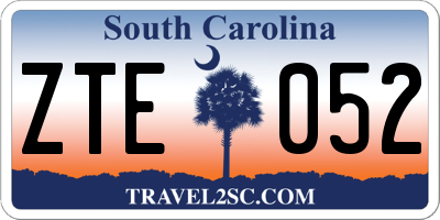 SC license plate ZTE052
