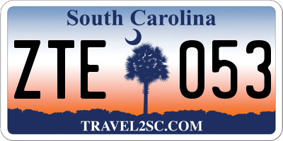 SC license plate ZTE053