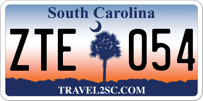 SC license plate ZTE054