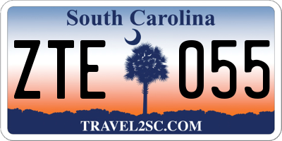 SC license plate ZTE055