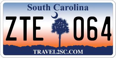 SC license plate ZTE064