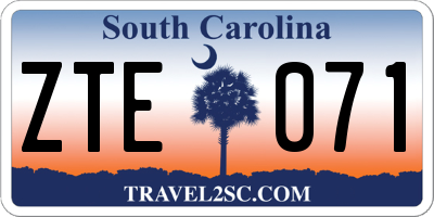 SC license plate ZTE071