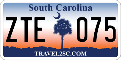 SC license plate ZTE075