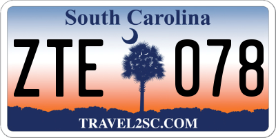SC license plate ZTE078