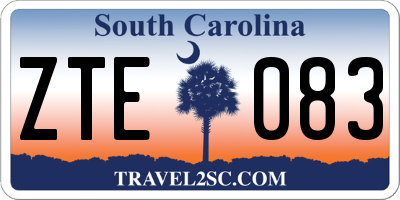 SC license plate ZTE083
