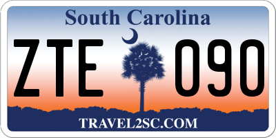 SC license plate ZTE090