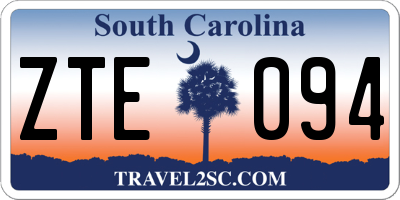 SC license plate ZTE094