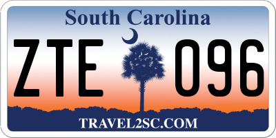 SC license plate ZTE096