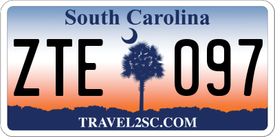 SC license plate ZTE097