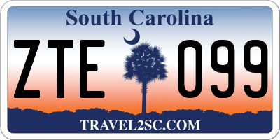 SC license plate ZTE099
