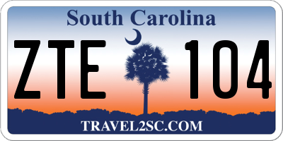 SC license plate ZTE104