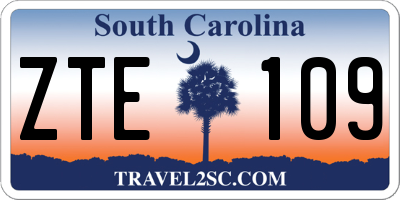 SC license plate ZTE109