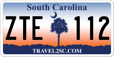 SC license plate ZTE112
