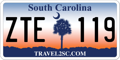 SC license plate ZTE119