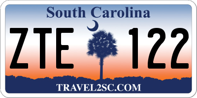 SC license plate ZTE122