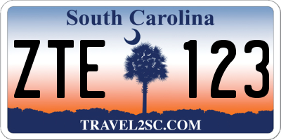 SC license plate ZTE123