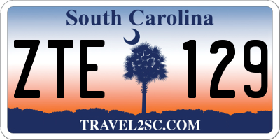 SC license plate ZTE129