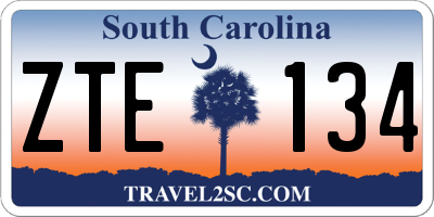 SC license plate ZTE134