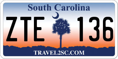 SC license plate ZTE136