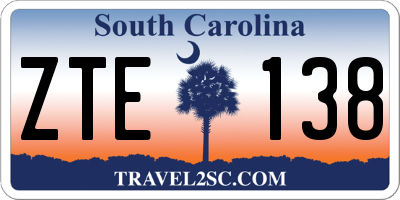 SC license plate ZTE138