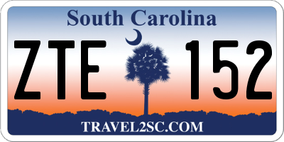 SC license plate ZTE152