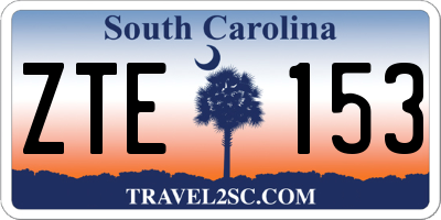 SC license plate ZTE153