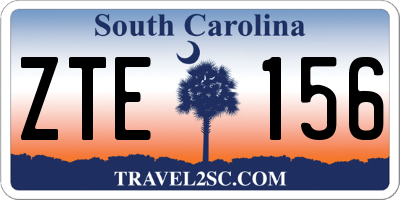 SC license plate ZTE156