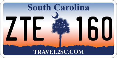 SC license plate ZTE160