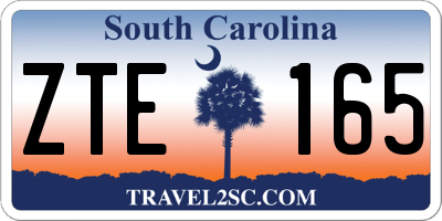 SC license plate ZTE165
