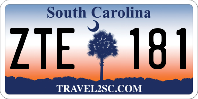 SC license plate ZTE181