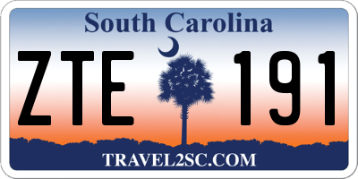 SC license plate ZTE191