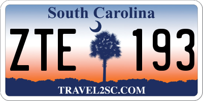 SC license plate ZTE193