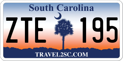 SC license plate ZTE195