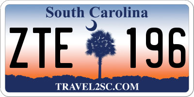 SC license plate ZTE196
