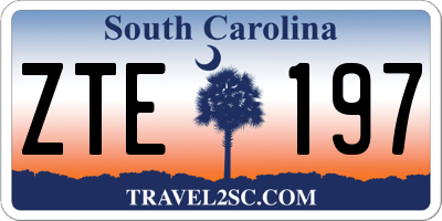 SC license plate ZTE197