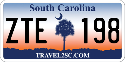 SC license plate ZTE198