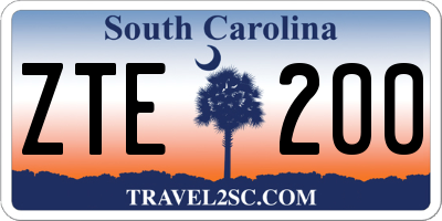 SC license plate ZTE200