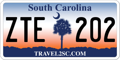 SC license plate ZTE202