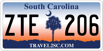SC license plate ZTE206