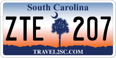 SC license plate ZTE207