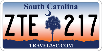 SC license plate ZTE217